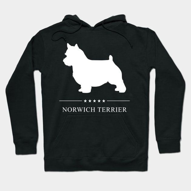 Norwich Terrier Dog White Silhouette Hoodie by millersye